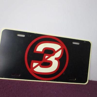 Lot 86 - #3 Dale Earnhardt Crossed Out Vanity License Plate