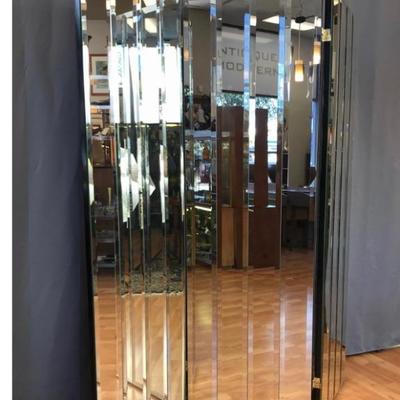 Mid Century Hollywood Glam Mirrored Room Divider