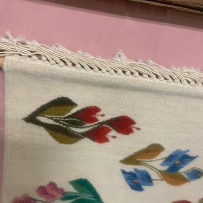 Antique Woven Tapestry Framed