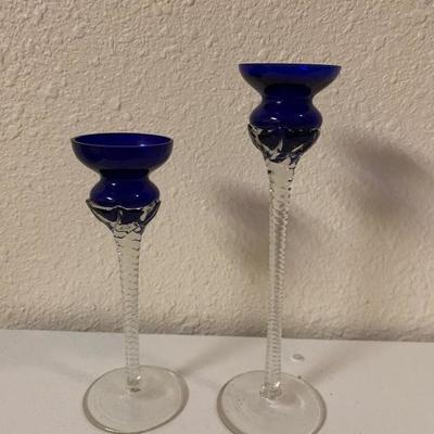 Cobalt Blue Candle Holders