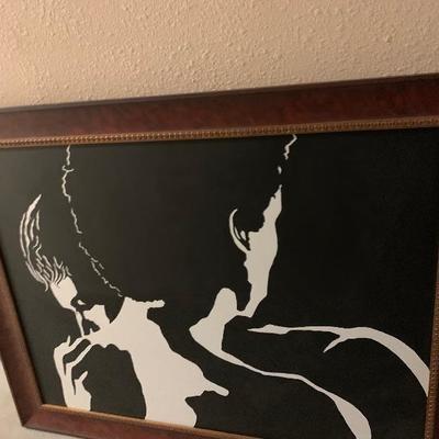 Abstract Silouette â€œtwo loversâ€ signed Russell