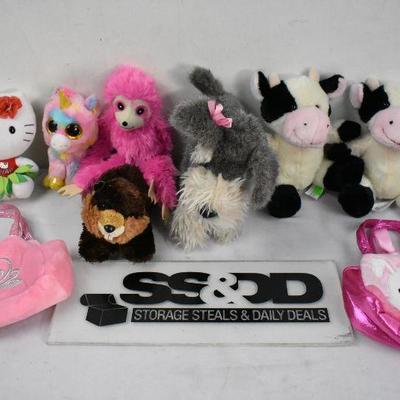 9 Piece Small Stuffed Animals & Toy Lot