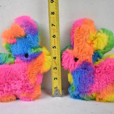 3 Stuffed Animal Bunny Toys: 1 Yellow and 2 Colorful