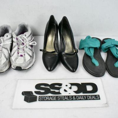 3 pairs of Women's Shoes, all size 9. Nike, Antonio Melani, Sanuk