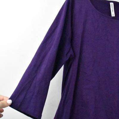 Long Sleeve Purple Swing Dress by Zenana Premium, size 3XL