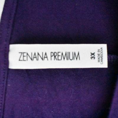 Long Sleeve Purple Swing Dress by Zenana Premium, size 3XL
