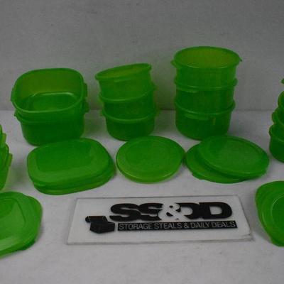 30 pc (15 containers & 15 lids) Green Food Storage Containers