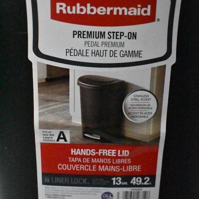 Rubbermaid Garbage Can, No lid. 13 gallons