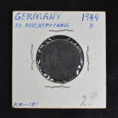 1944F Germany 10 Reichspfennig