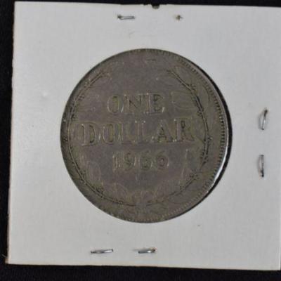 1966 Republic of Liberia 1 Dollar 90% Silver, ~4 Grams