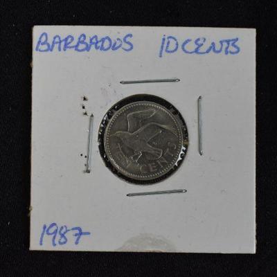 1985 Barbados 1 Dollar and 1987 Barbados 10 Cents