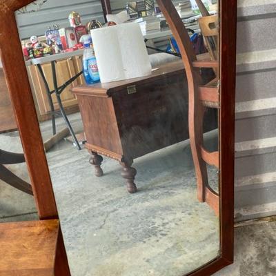 Lot 9 Mirror with Mahogany Wood Frame