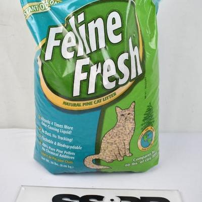 Feline Fresh Natural Pine Cat Litter, 20 Pounds - New