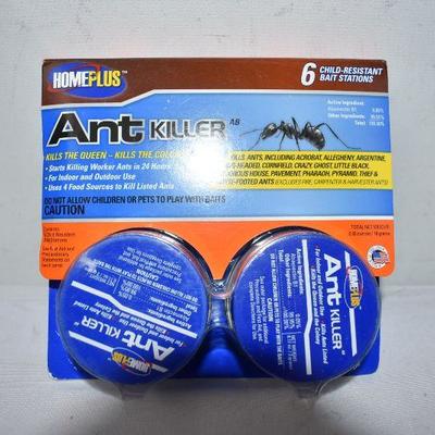 Home Plus Indoor/Outdoor Ant Killer Metal Bait Station 12 Packs Total - New