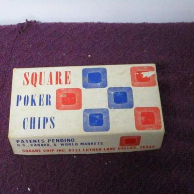 Lot 108 - Square Poker Chips - Bakelite?