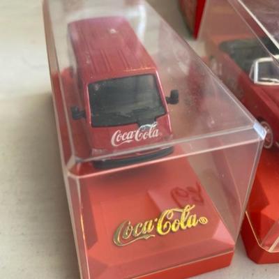 Lot 62 Coca Cola Car Figurines in Collector Boxes (3)