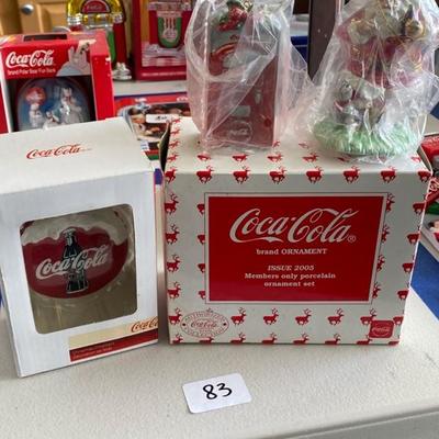 Lot 83 Coca Cola Christmas Ornaments new in box