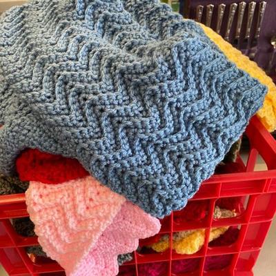 Lot 108 Crocheted Scarves (2 crates full)