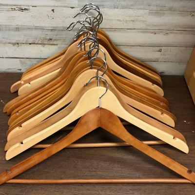 Lot #15 15 wooden clothing hangers 