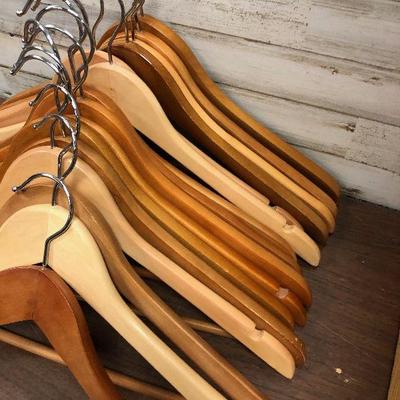 Lot #15 15 wooden clothing hangers 