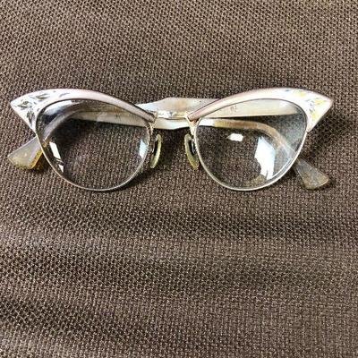 Lot #38 Vintage Aluminum Cat Eye Glasses 