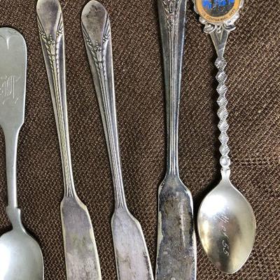 Lot #64 7 Antique Collector and silver spoons