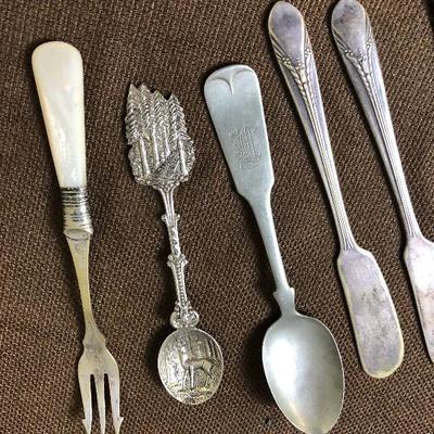 Lot #64 7 Antique Collector and silver spoons
