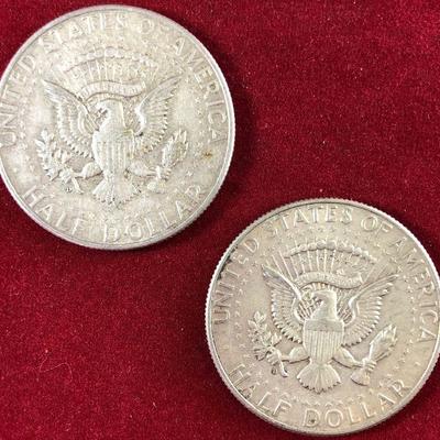 Lot #95 2-1964 Silver Kennedy Half Dollars 90% Coins