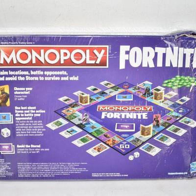 Monopoly: Fortnite Edition Board Game - Sealed, Broken Corner