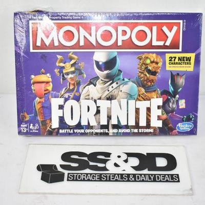 Monopoly: Fortnite Edition Board Game - Sealed, Broken Corner