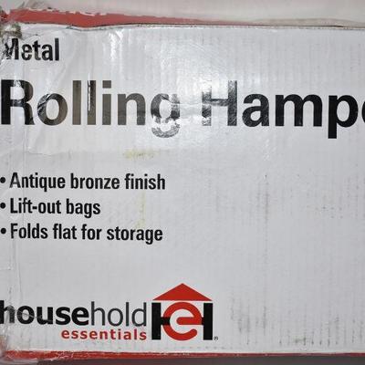 Metal Rolling Hamper, Easy Assembly, 33