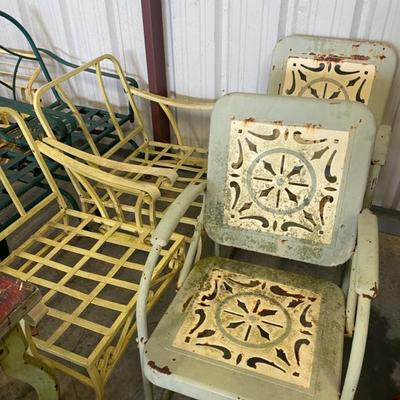 Metal Chairs, Benches, Glider, Assorted-Lot 196