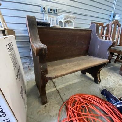 Church Pew/Bench, Small Wooden-Lot 199