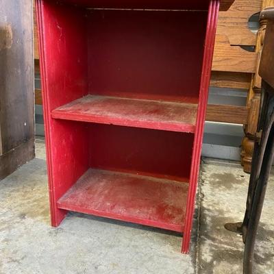 Small Shelf, Wooden, Red -Lot 205