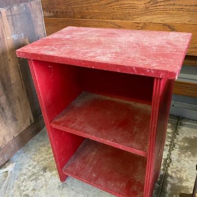 Small Shelf, Wooden, Red -Lot 205