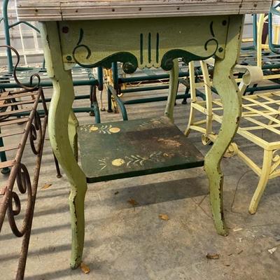 Green Two Tier Table-Lot 220