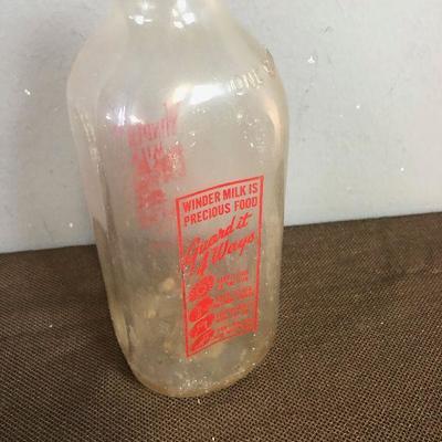 Lot # 114 Winder dairy Milk Bottle 