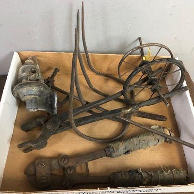 Lot # 122 Pile of Rusty Metal - Bolt cutter, Black Smith tools