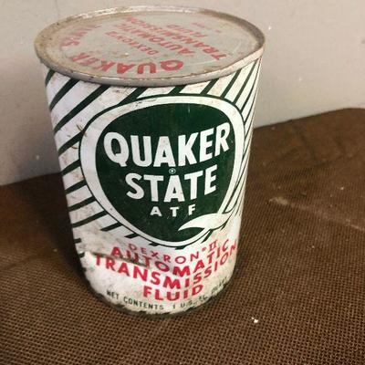 Lot # 123 Quaker State Vintage Oil Can Full Dented