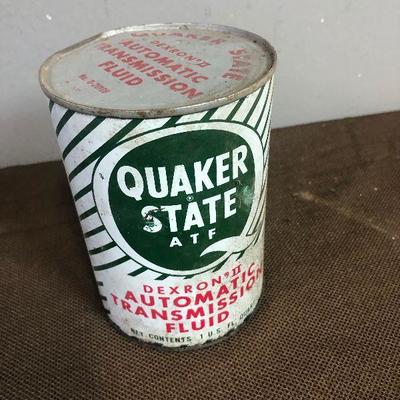 Lot # 123 Quaker State Vintage Oil Can Full Dented