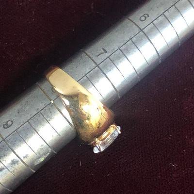 Lot #133 Cigar Band Ladies Ring Semi precious Stone Oval FauxDiamond 