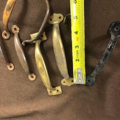 Lot # 142 8 Brass Colored Metal drawer pull Antique