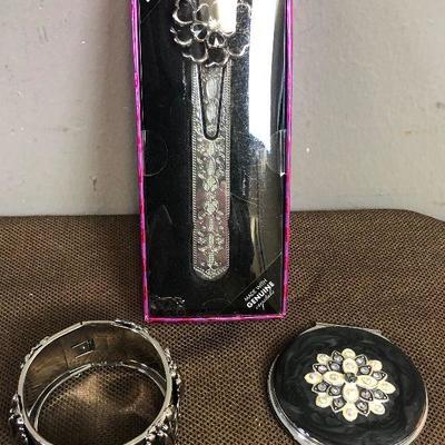 Lot # 156 Ladies Costume: Bracelet, compact, Bookmark