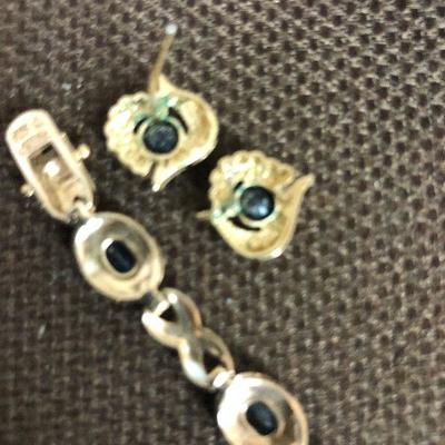Lot # 159 Marked 925 Bracelet and earrings set 