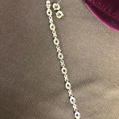 Lot # 159 Marked 925 Bracelet and earrings set 