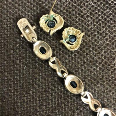 Lot # 159 Marked 925 Bracelet and earrings set 