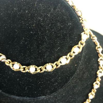 Lot # 161 Necklace and Bracelet set Gold Tone 