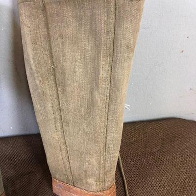 Lot # 198 Canvas & Leather Vintage Gators 100 years old