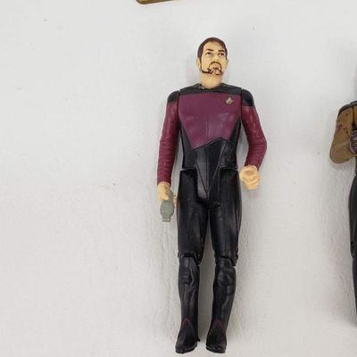 Star Trek TNG 3 Figures - Riker, Picard, Giordi - 1988 Galoob