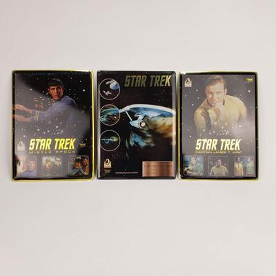 3 Star Trek Metal Pictures - Spock, Kirk, Enterprise - 11"x8"